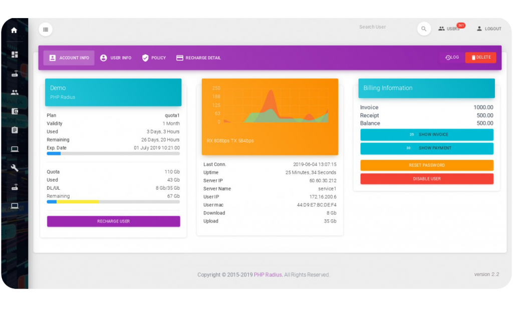 PHP Radius Features